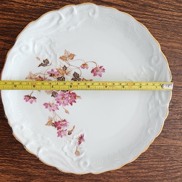 Vintage Limoges France Floral Porcelain Plate Gold Trim - Picture 7 of 7